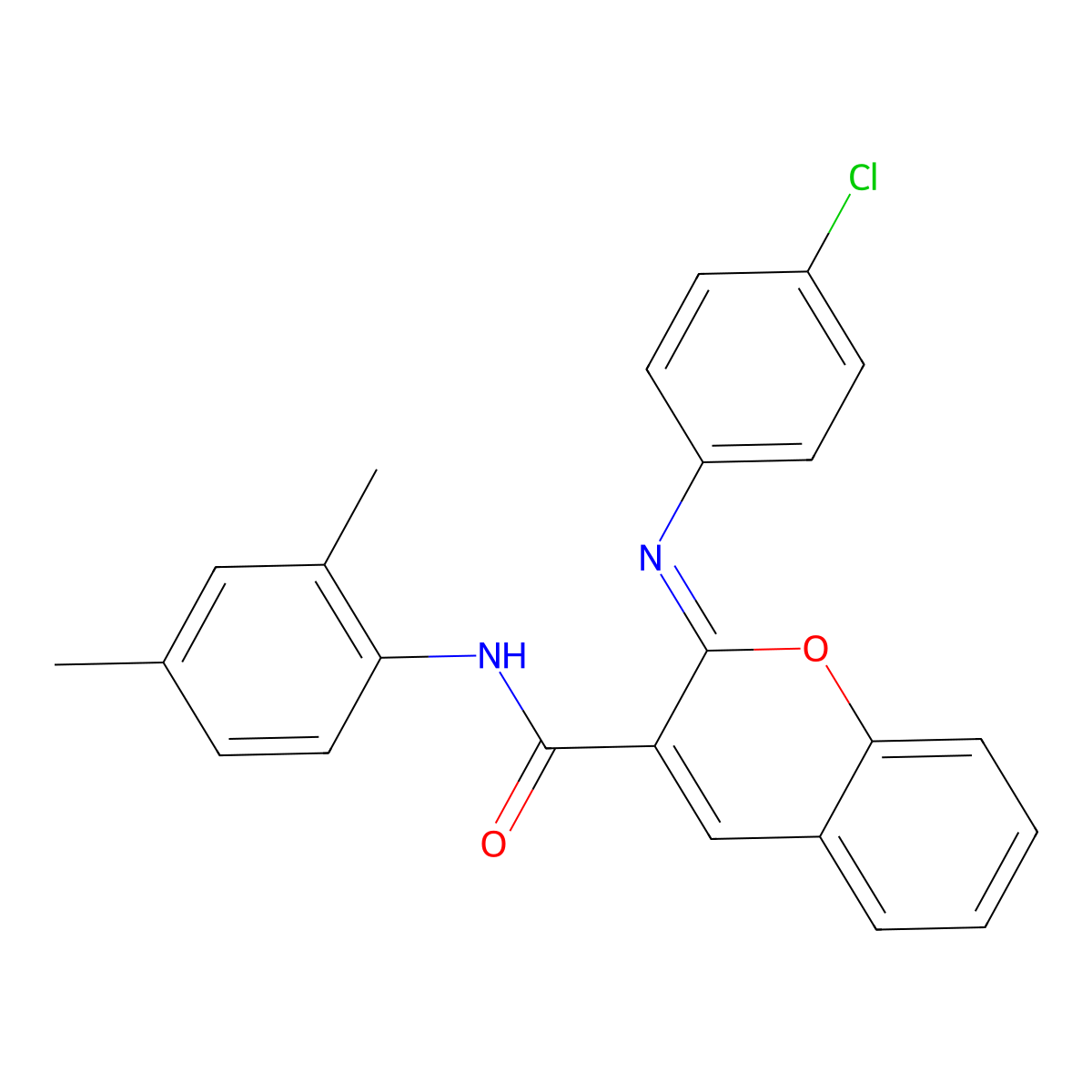 (2Z)-2-[(4-chlorophenyl)imino]-N-(2,4-dimethylphenyl)-2H-chromene-3-carboxamide molecular structure, CAS 1327193-85-0