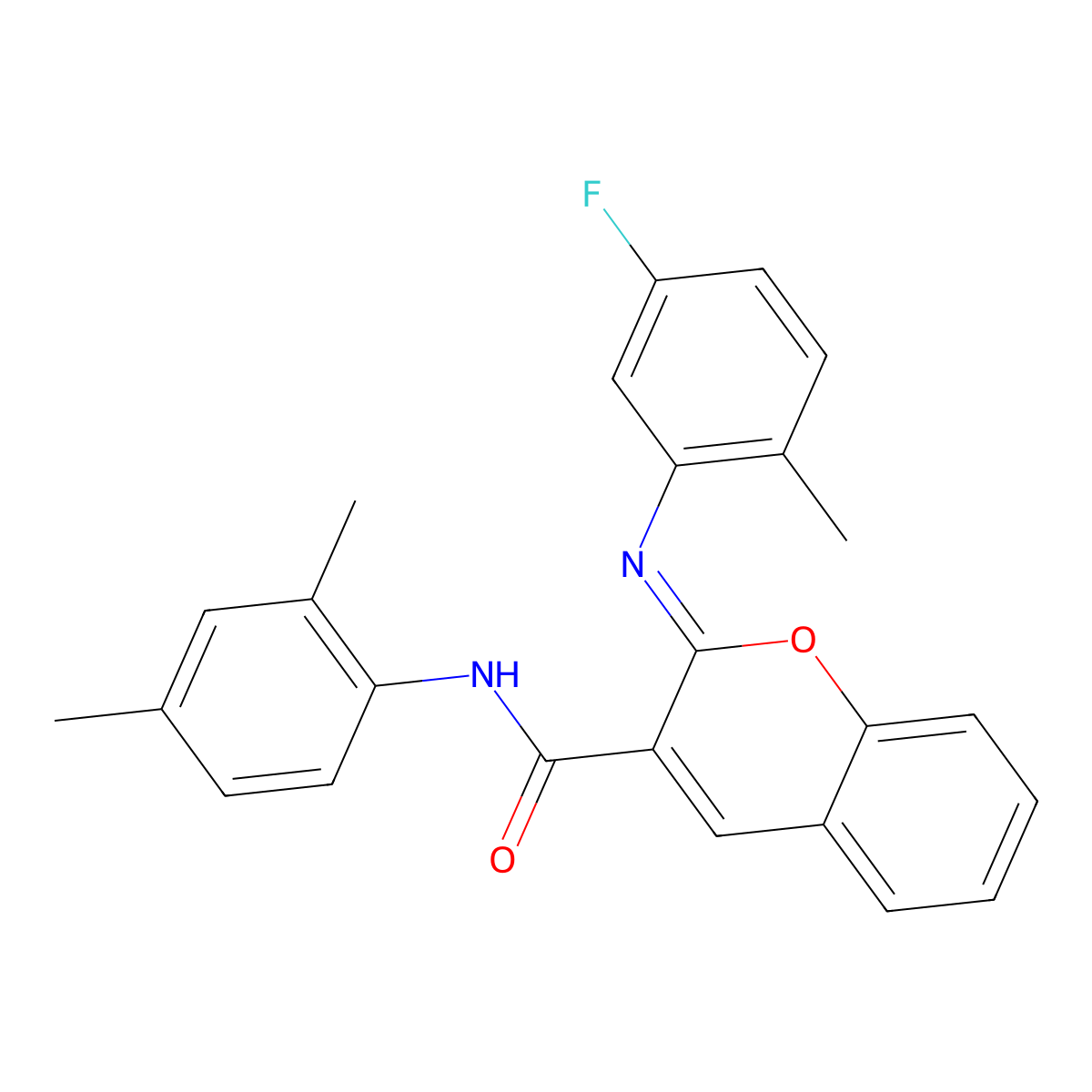 (2Z)-N-(2,4-dimethylphenyl)-2-[(5-fluoro-2-methylphenyl)imino]-2H-chromene-3-carboxamide molecular structure, CAS 1327193-93-0