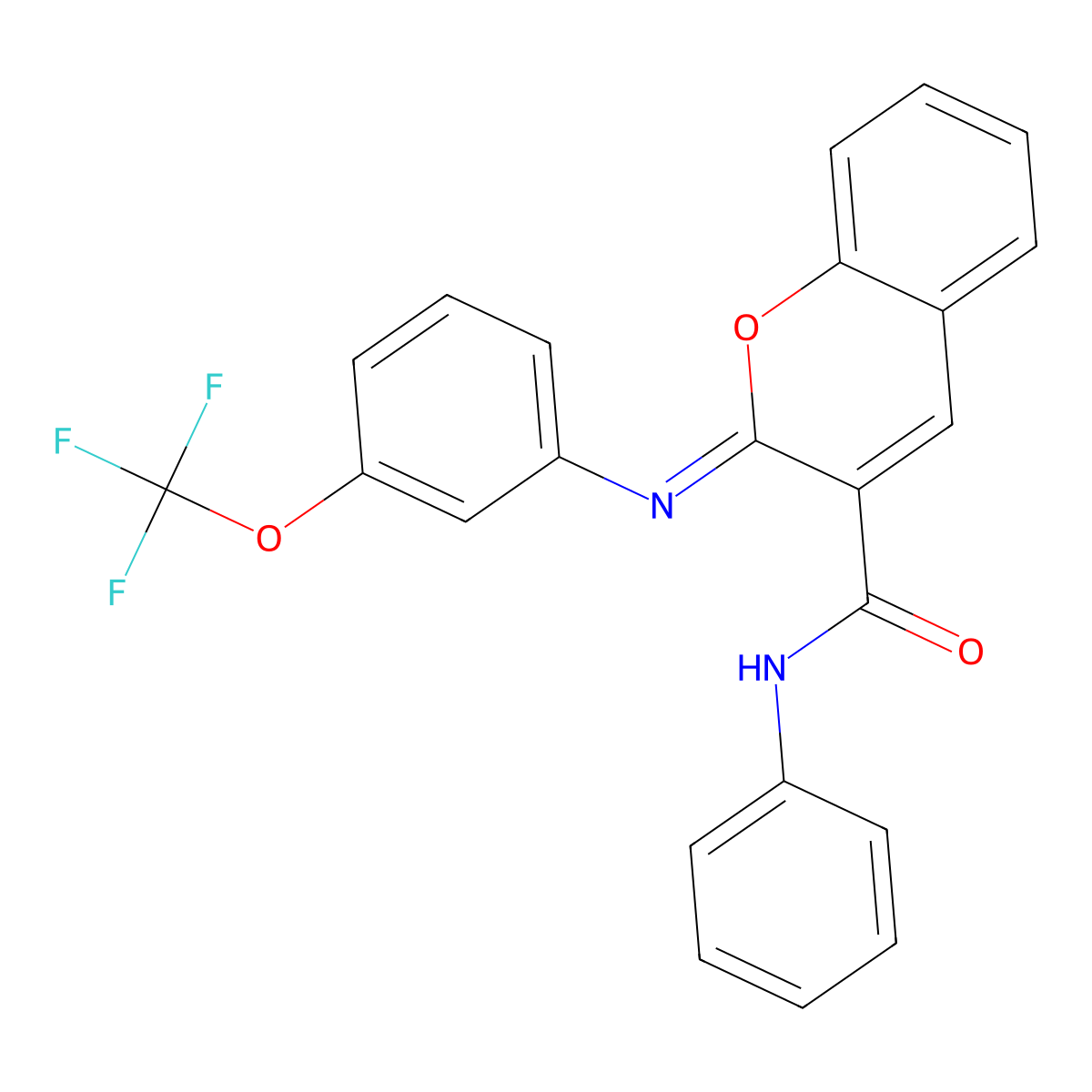 (2Z)-N-phenyl-2-{[3-(trifluoromethoxy)phenyl]imino}-2H-chromene-3-carboxamide molecular structure, CAS 1327194-02-4