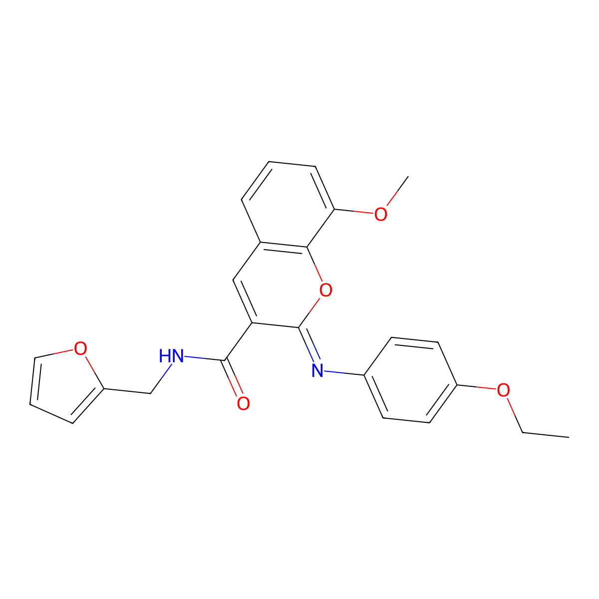 (2Z)-2-[(4-ethoxyphenyl)imino]-N-(furan-2-ylmethyl)-8-methoxy-2H-chromene-3-carboxamide molecular structure, CAS 1327194-04-6
