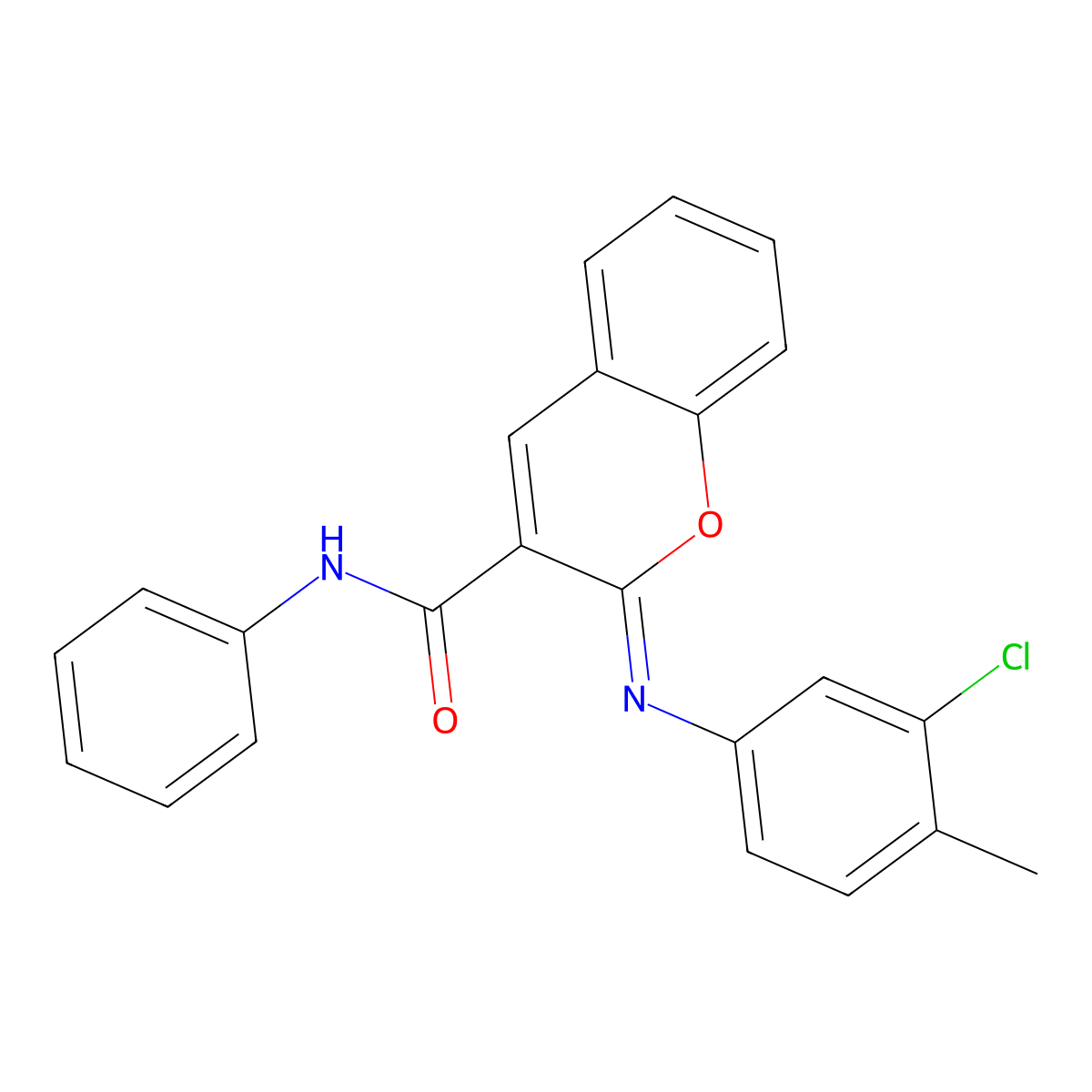 (2Z)-2-[(3-chloro-4-methylphenyl)imino]-N-phenyl-2H-chromene-3-carboxamide molecular structure, CAS 1327194-05-7