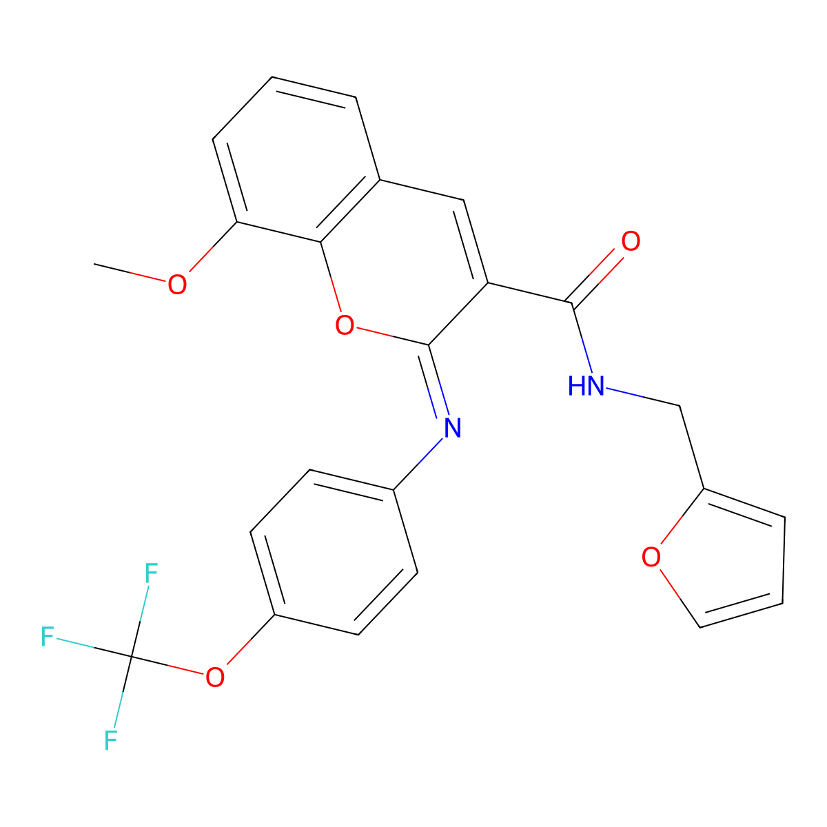(2Z)-N-(furan-2-ylmethyl)-8-methoxy-2-{[4-(trifluoromethoxy)phenyl]imino}-2H-chromene-3-carboxamide molecular structure, CAS 1327194-13-7