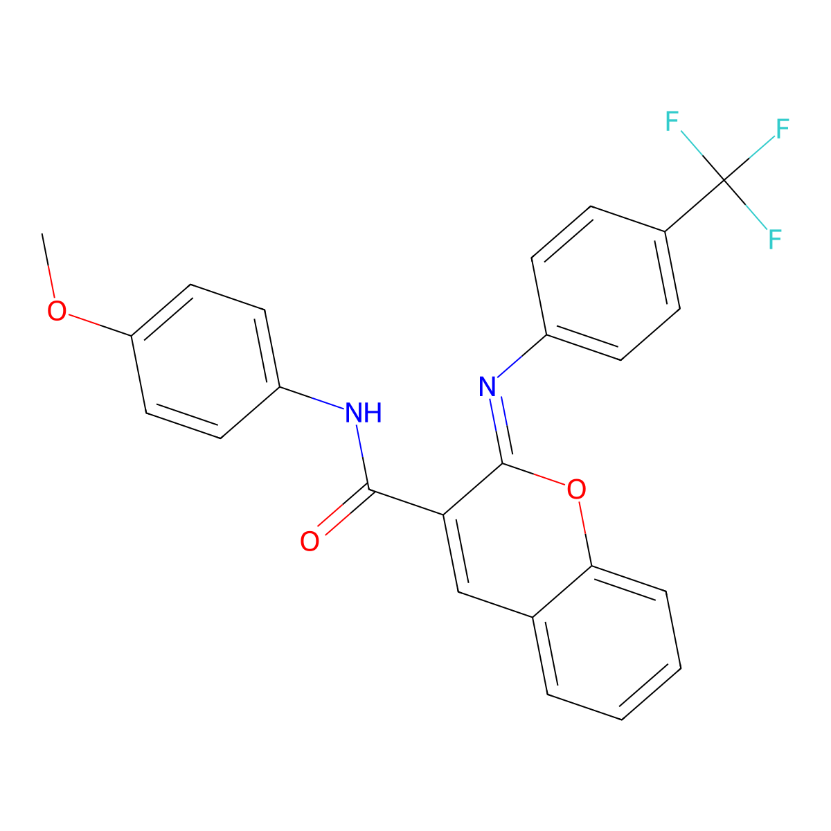 (2Z)-N-(4-methoxyphenyl)-2-{[4-(trifluoromethyl)phenyl]imino}-2H-chromene-3-carboxamide molecular structure, CAS 1327194-20-6