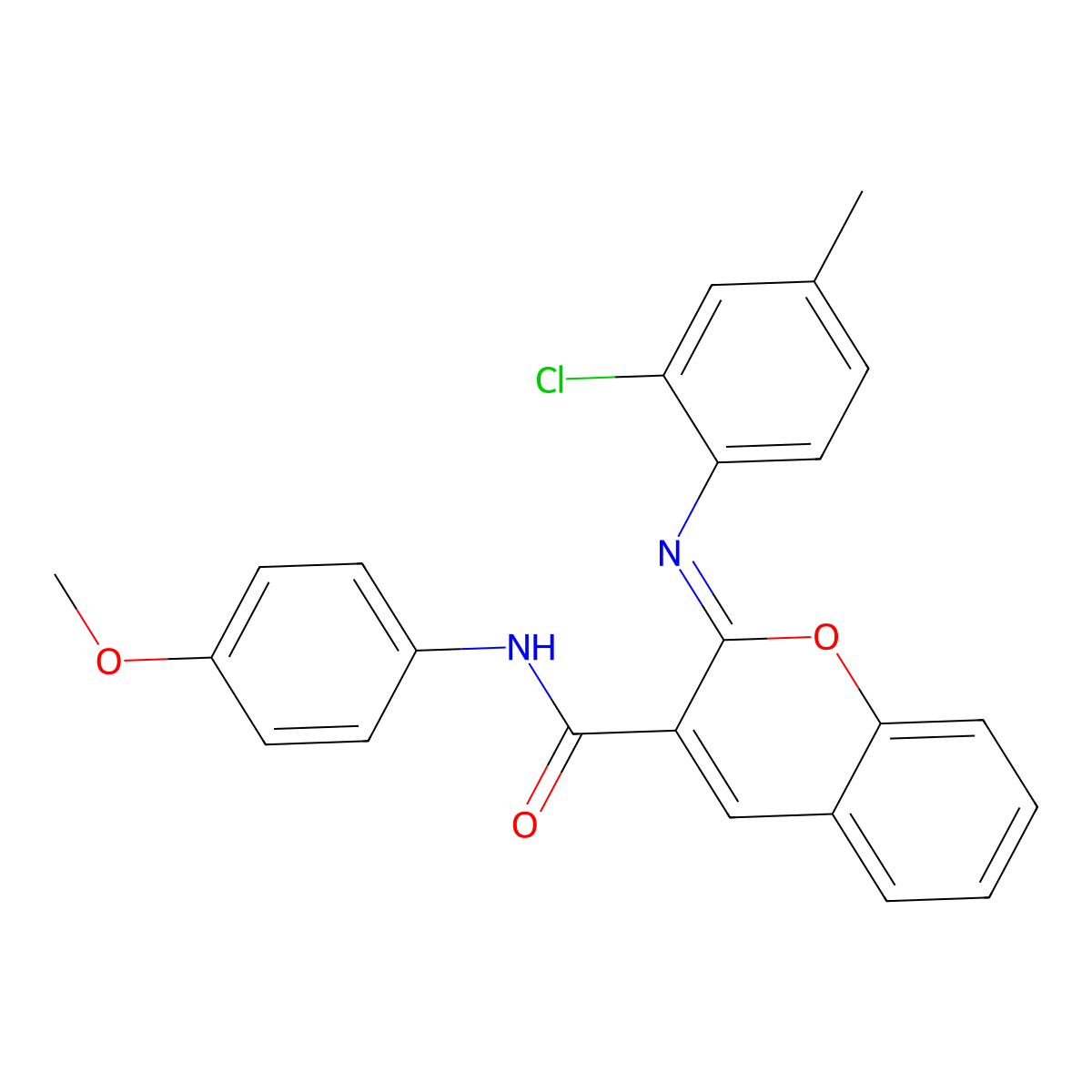 (2Z)-2-[(2-chloro-4-methylphenyl)imino]-N-(4-methoxyphenyl)-2H-chromene-3-carboxamide molecular structure, CAS 1327194-24-0