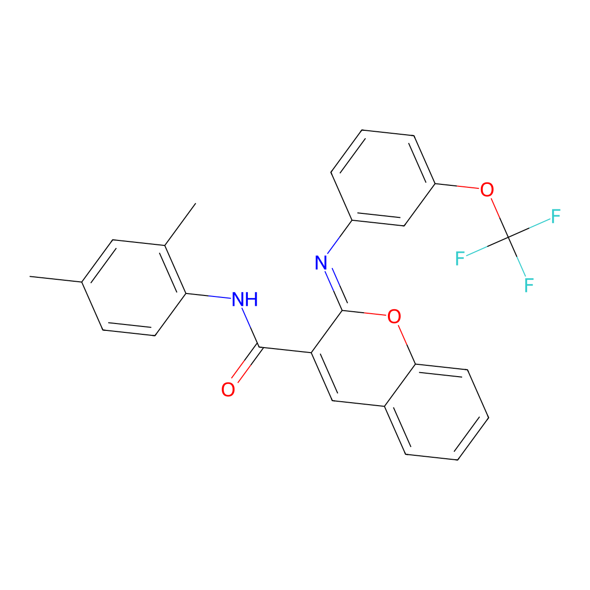 (2Z)-N-(2,4-dimethylphenyl)-2-{[3-(trifluoromethoxy)phenyl]imino}-2H-chromene-3-carboxamide molecular structure, CAS 1327194-60-4