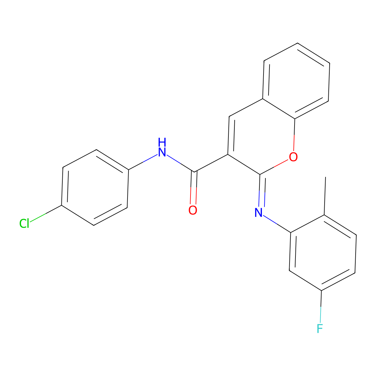 (2Z)-N-(4-chlorophenyl)-2-[(5-fluoro-2-methylphenyl)imino]-2H-chromene-3-carboxamide molecular structure, CAS 1327195-94-7