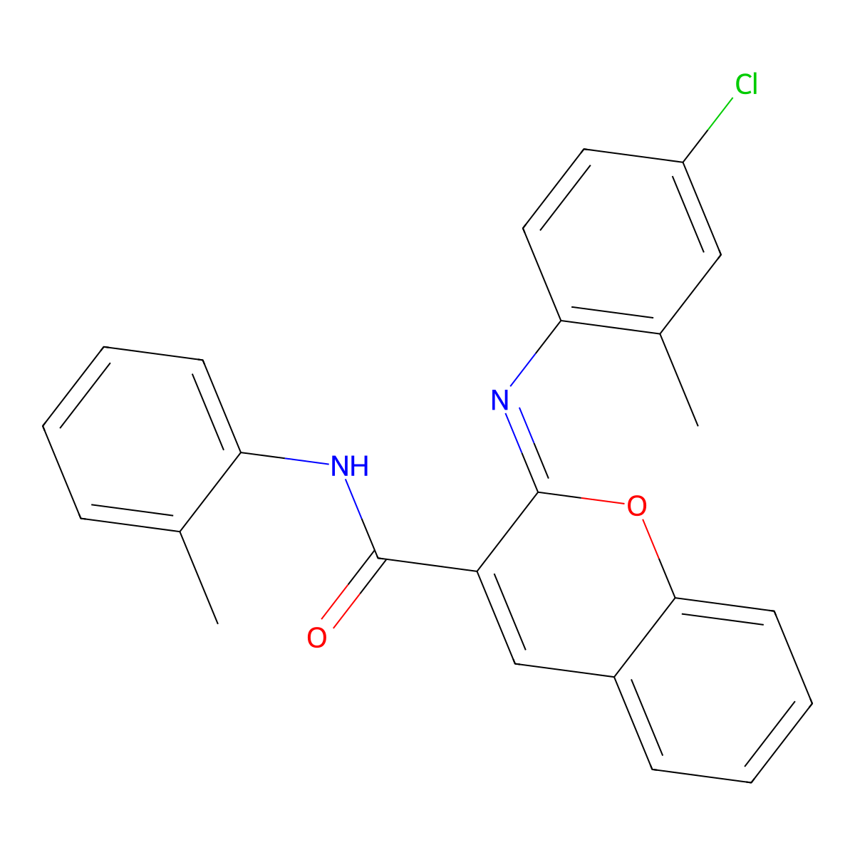 (2Z)-2-[(4-chloro-2-methylphenyl)imino]-N-(2-methylphenyl)-2H-chromene-3-carboxamide molecular structure, CAS 1327197-13-6