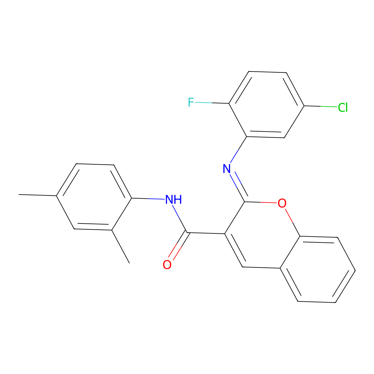 (2Z)-2-[(5-chloro-2-fluorophenyl)imino]-N-(2,4-dimethylphenyl)-2H-chromene-3-carboxamide molecular structure, CAS 1327197-18-1