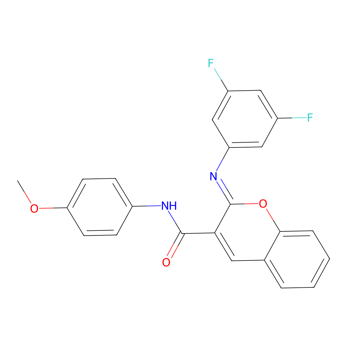 (2Z)-2-[(3,5-difluorophenyl)imino]-N-(4-methoxyphenyl)-2H-chromene-3-carboxamide molecular structure, CAS 1327197-29-4