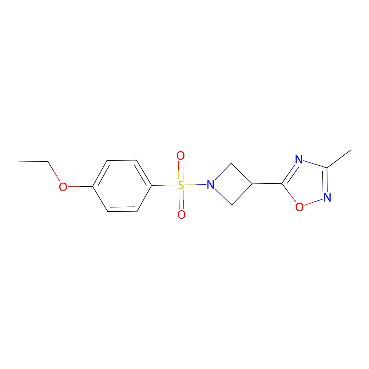 5-(1-((4-Ethoxyphenyl)sulfonyl)azetidin-3-yl)-3-methyl-1,2,4-oxadiazole molecular structure, CAS 1327198-46-8