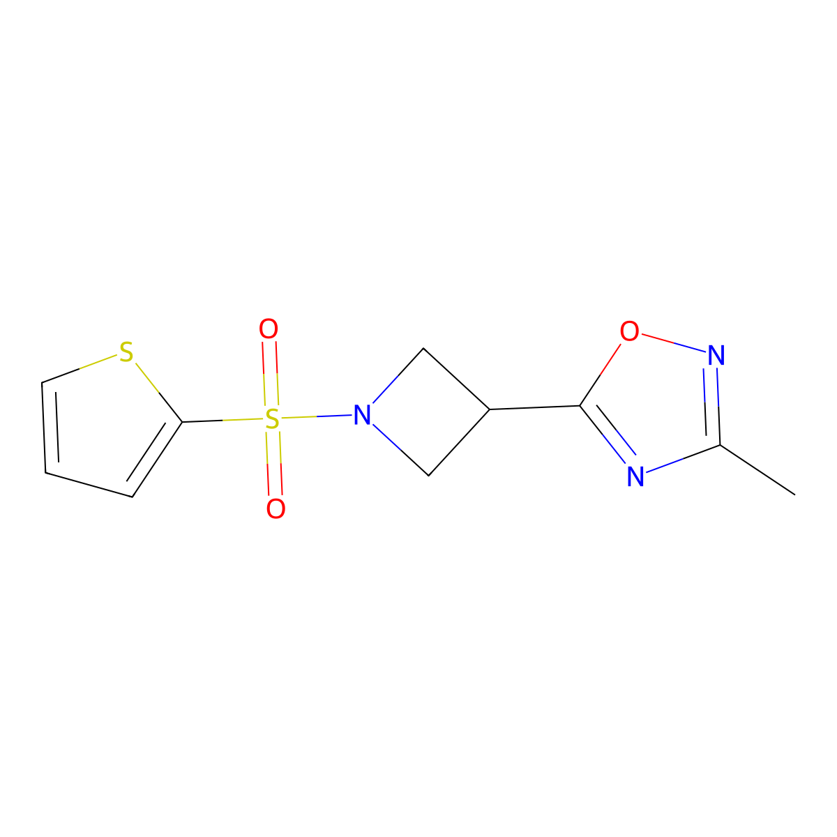 3-Methyl-5-(1-(thiophen-2-ylsulfonyl)azetidin-3-yl)-1,2,4-oxadiazole molecular structure, CAS 1327198-47-9