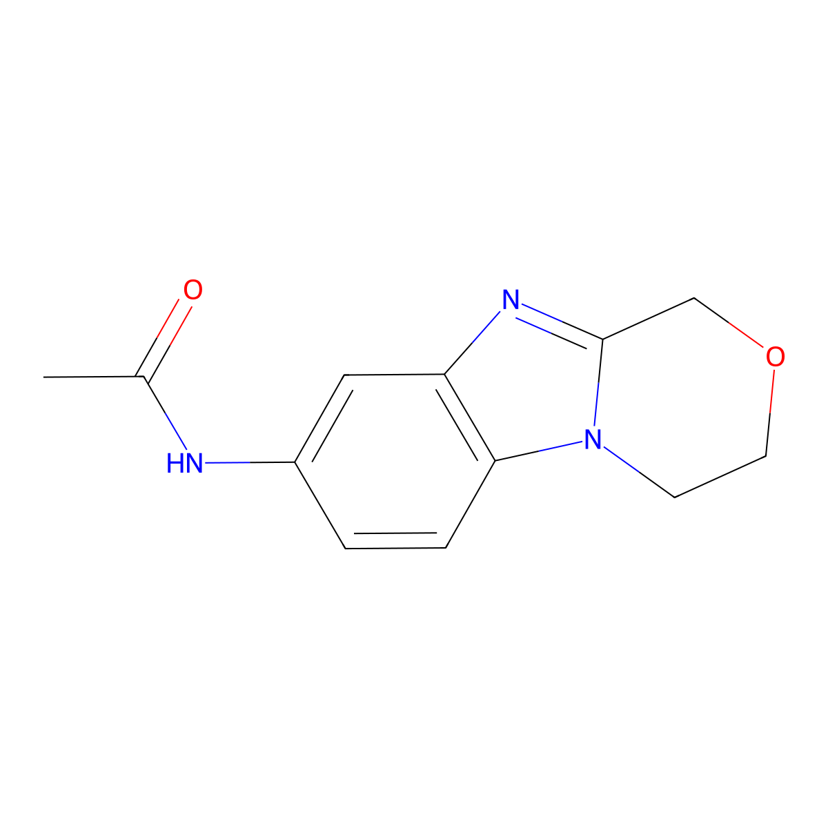 N-(3,4-dihydro-1H-[1,4]oxazino[4,3-a]benzimidazol-8-yl)acetamide molecular structure, CAS 13272-19-0