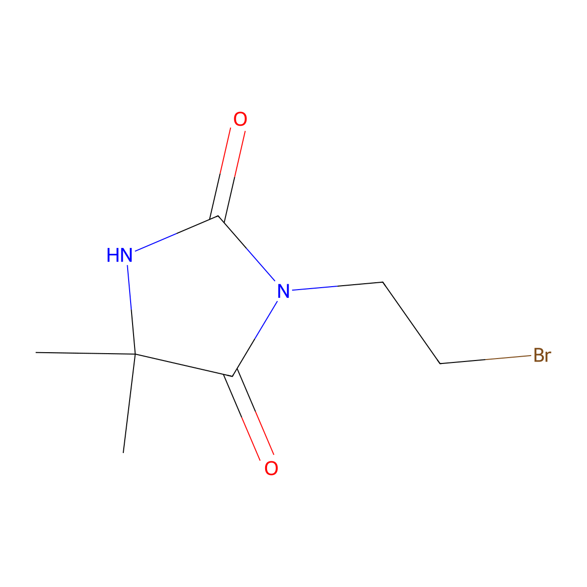 3-(2-Bromoethyl)-5,5-dimethylimidazolidine-2,4-dione molecular structure, CAS 13272-29-2