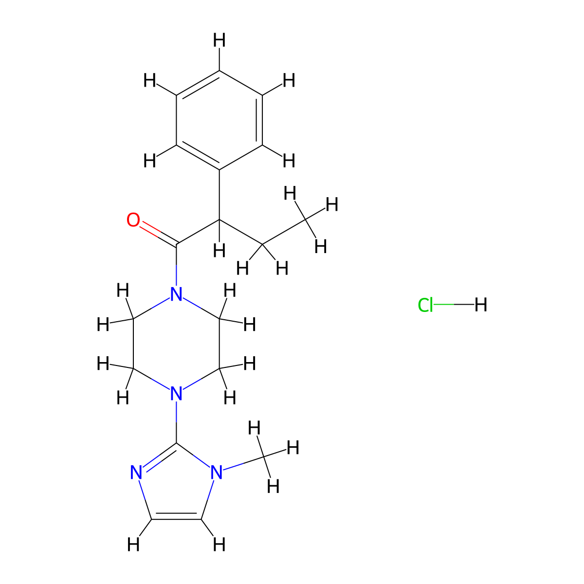 1-(4-(1-methyl-1H-imidazol-2-yl)piperazin-1-yl)-2-phenylbutan-1-one hydrochloride molecular structure, CAS 1327201-34-2