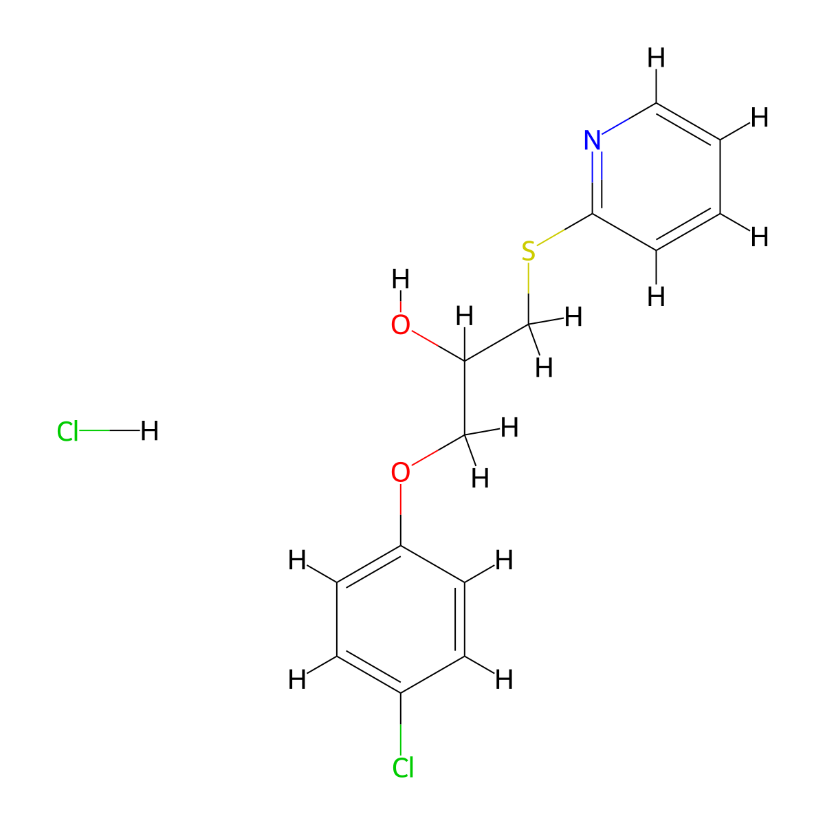 1-(4-Chlorophenoxy)-3-(pyridin-2-ylthio)propan-2-ol hydrochloride molecular structure, CAS 1327201-39-7