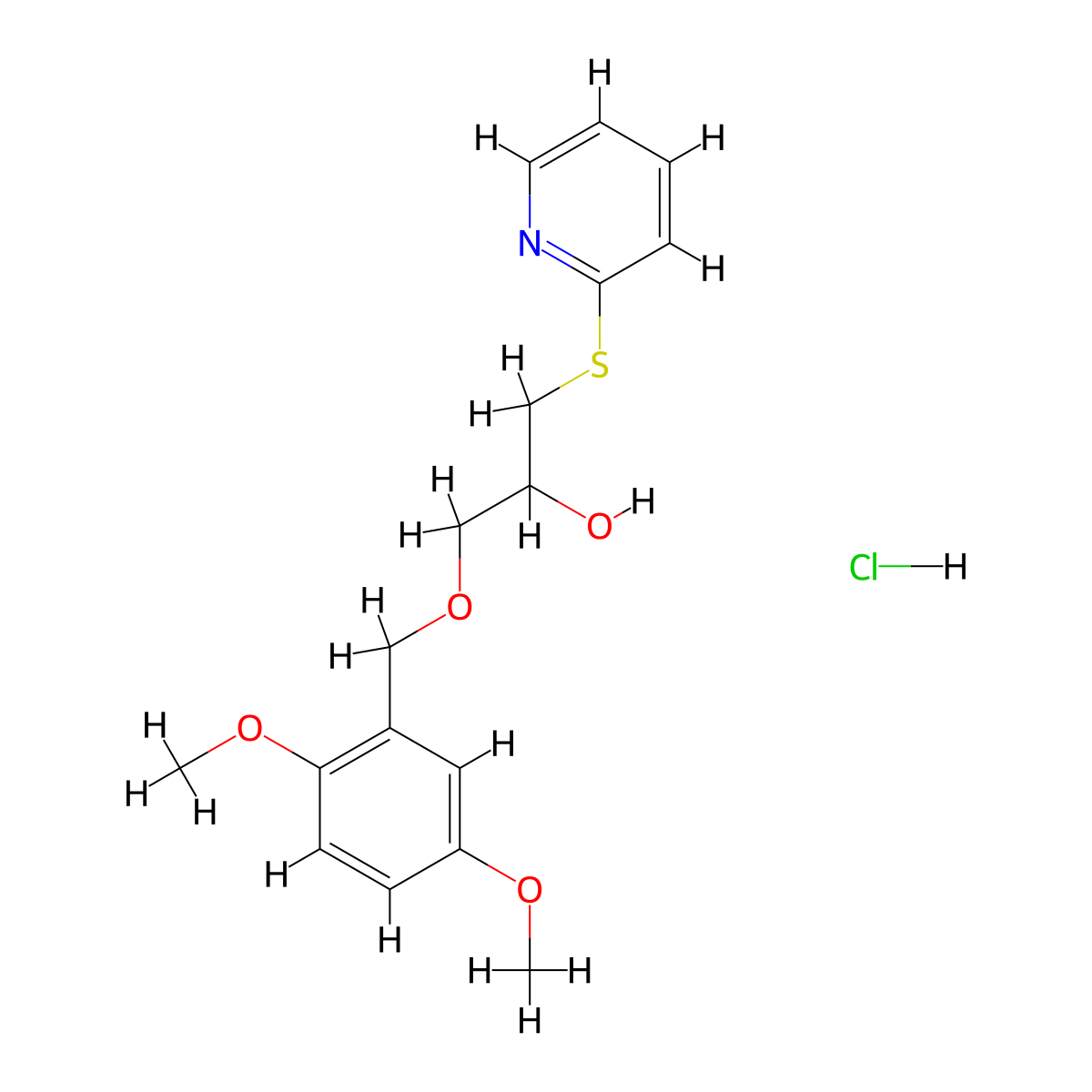 1-((2,5-Dimethoxybenzyl)oxy)-3-(pyridin-2-ylthio)propan-2-ol hydrochloride molecular structure, CAS 1327201-41-1