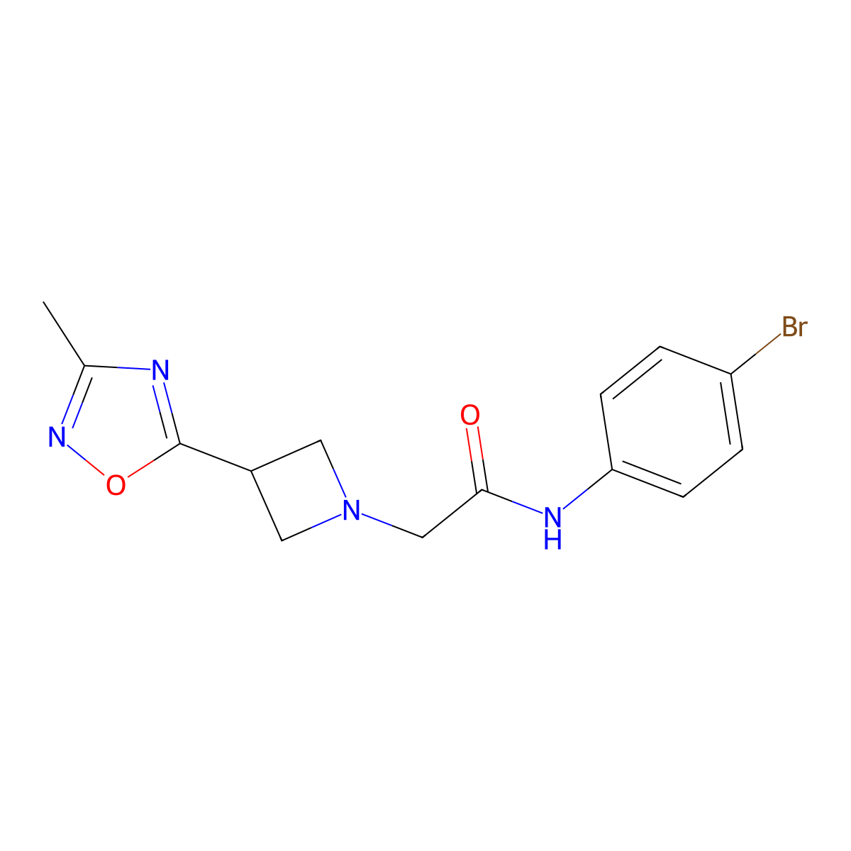 N-(4-bromophenyl)-2-[3-(3-methyl-1,2,4-oxadiazol-5-yl)azetidin-1-yl]acetamide molecular structure, CAS 1327202-84-5