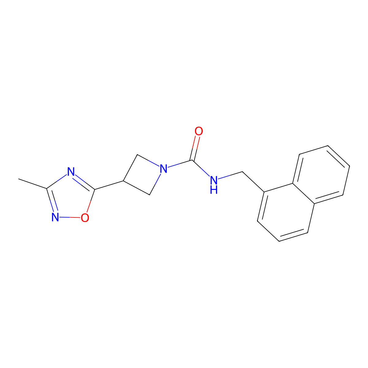 3-(3-methyl-1,2,4-oxadiazol-5-yl)-N-(naphthalen-1-ylmethyl)azetidine-1-carboxamide molecular structure, CAS 1327202-96-9