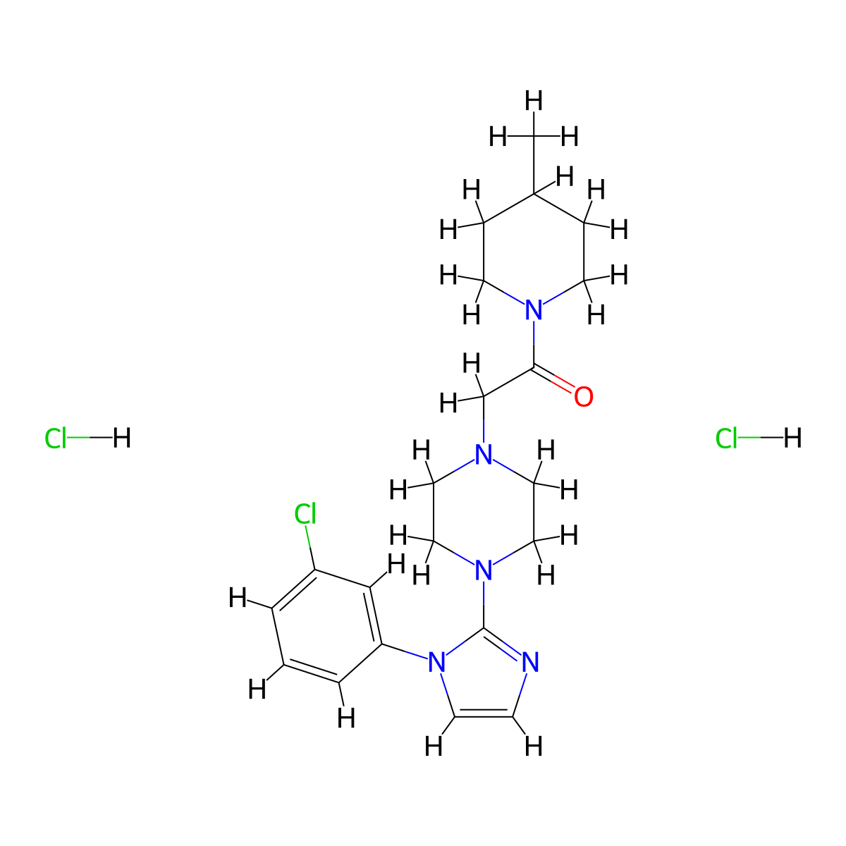 2-(4-(1-(3-chlorophenyl)-1H-imidazol-2-yl)piperazin-1-yl)-1-(4-methylpiperidin-1-yl)ethanone dihydrochloride molecular structure, CAS 1327207-11-3