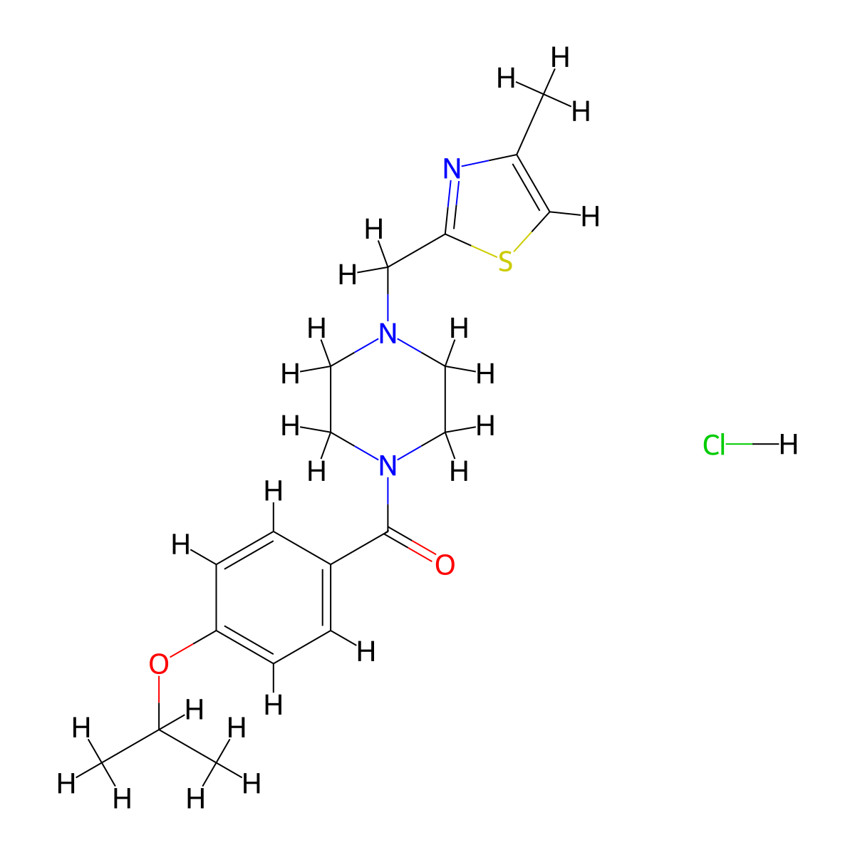 (4-Isopropoxyphenyl)(4-((4-methylthiazol-2-yl)methyl)piperazin-1-yl)methanone hydrochloride molecular structure, CAS 1327208-93-4