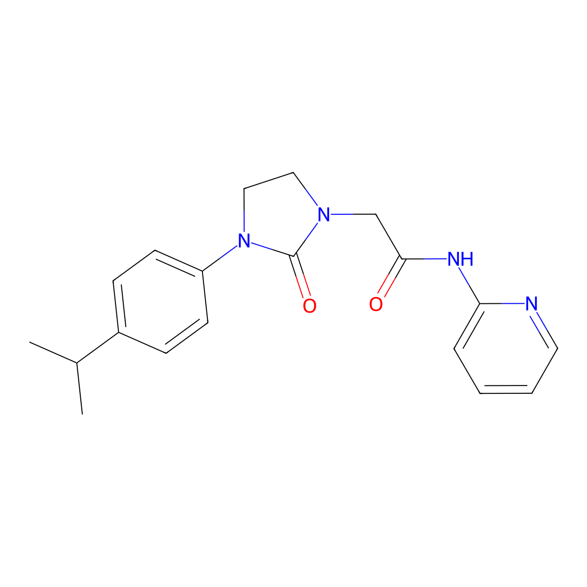 2-(3-(4-isopropylphenyl)-2-oxoimidazolidin-1-yl)-N-(pyridin-2-yl)acetamide molecular structure, CAS 1327210-15-0