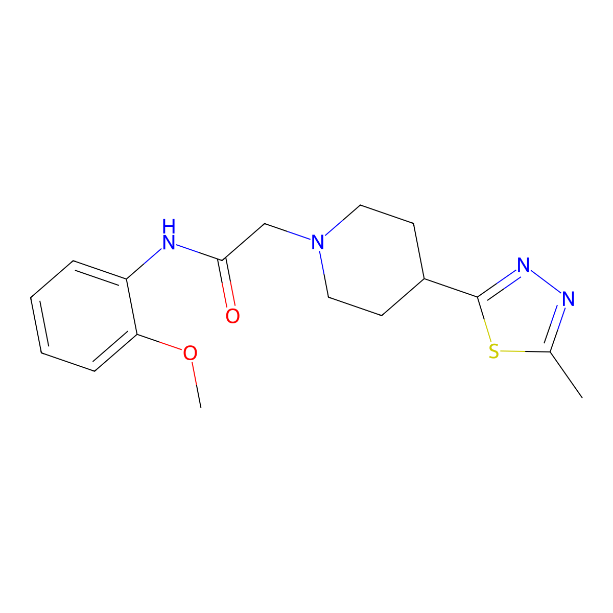 N-(2-methoxyphenyl)-2-[4-(5-methyl-1,3,4-thiadiazol-2-yl)piperidin-1-yl]acetamide molecular structure, CAS 1327218-30-3