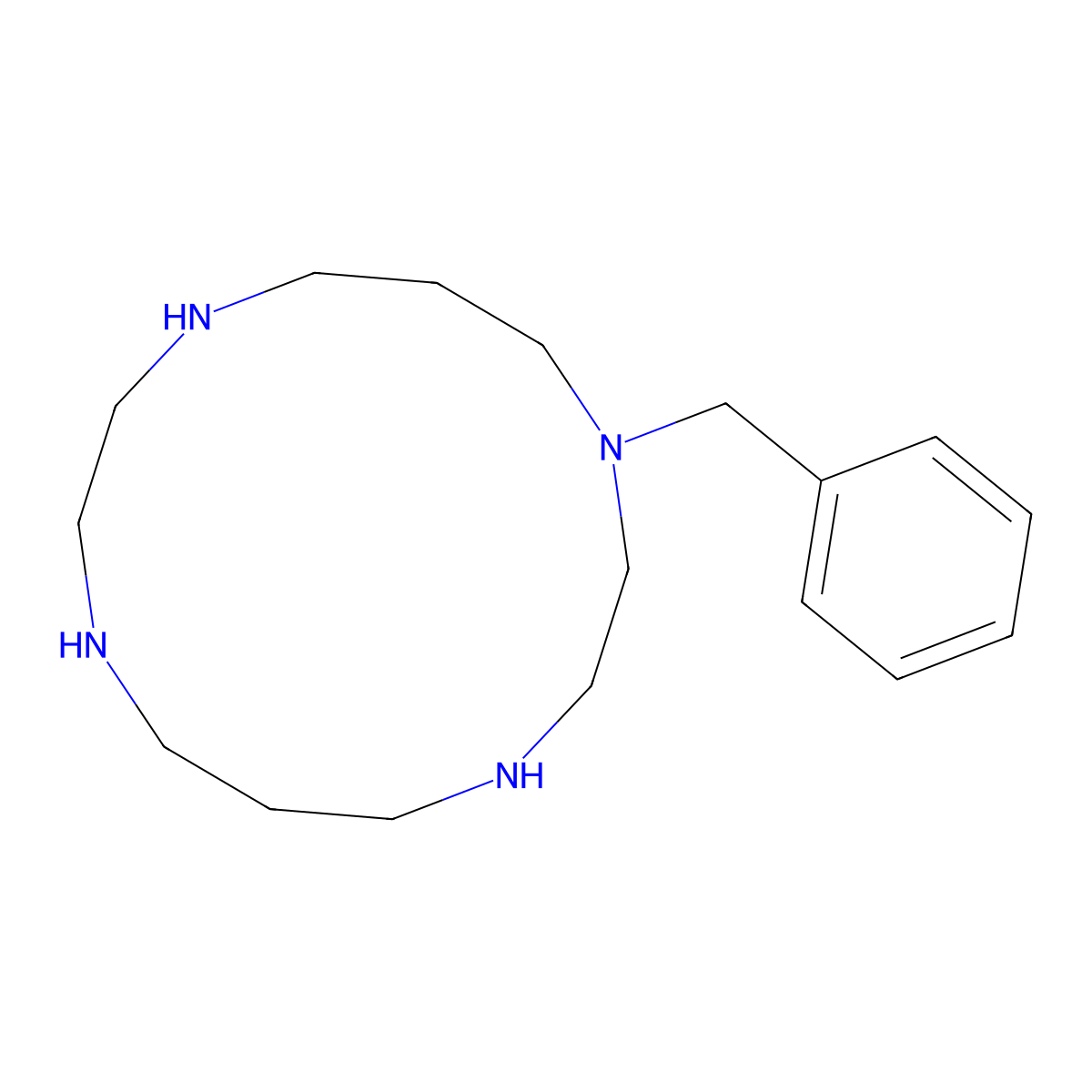 1-Benzyl-1,4,8,11-tetraazacyclotetradecane molecular structure, CAS 132723-93-4