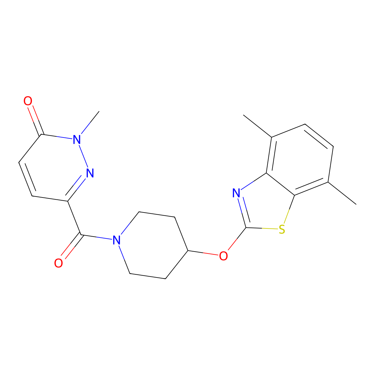 6-(4-((4,7-dimethylbenzo[d]thiazol-2-yl)oxy)piperidine-1-carbonyl)-2-methylpyridazin-3(2H)-one molecular structure, CAS 1327230-60-3