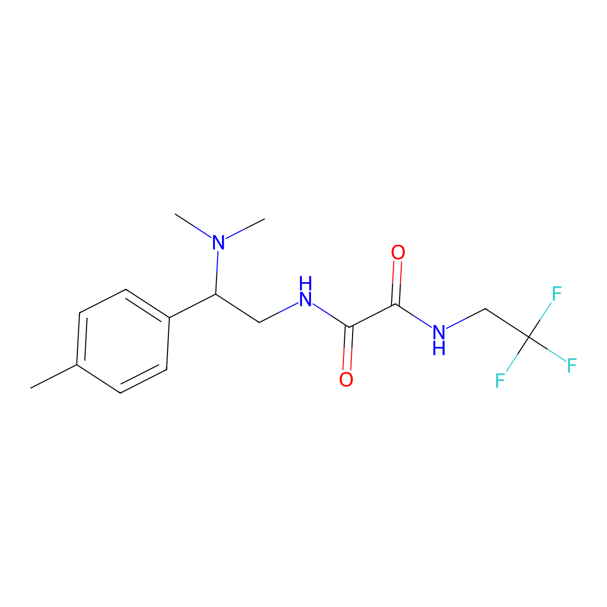 N1-(2-(dimethylamino)-2-(p-tolyl)ethyl)-N2-(2,2,2-trifluoroethyl)oxalamide molecular structure, CAS 1327232-28-9