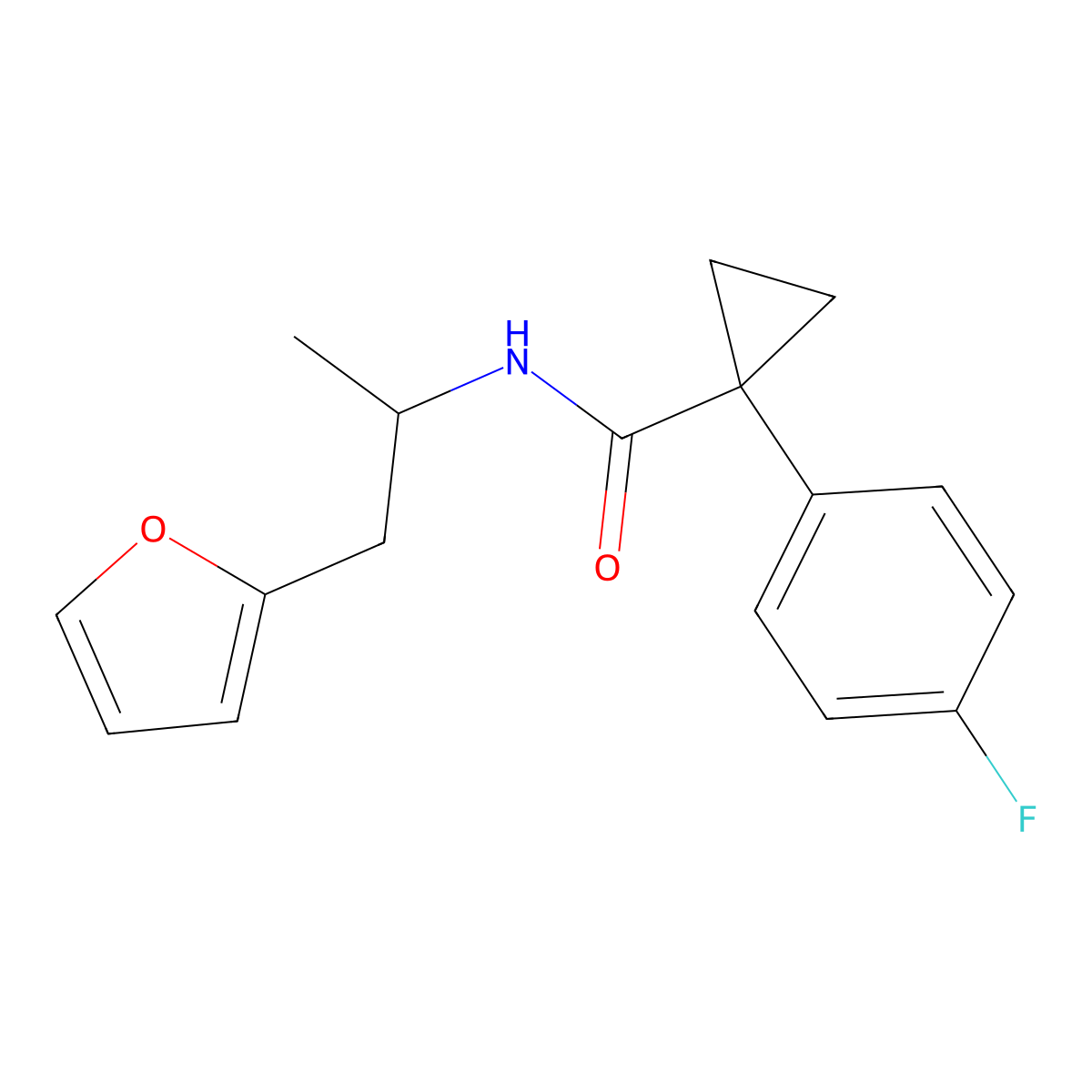 1-(4-fluorophenyl)-N-[1-(furan-2-yl)propan-2-yl]cyclopropane-1-carboxamide molecular structure, CAS 1327232-36-9