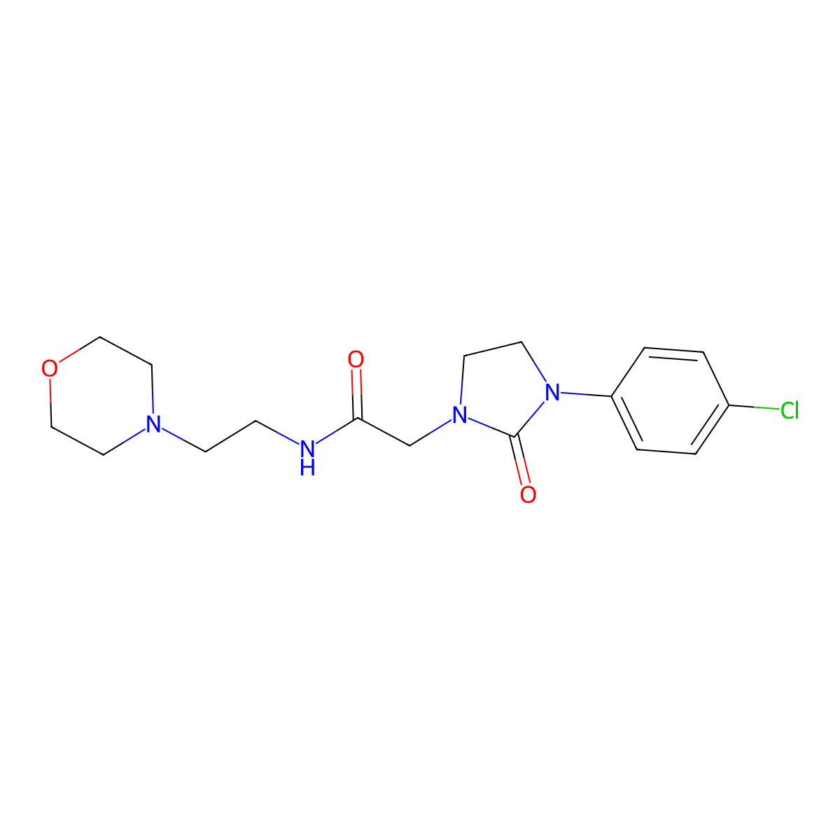 2-(3-(4-chlorophenyl)-2-oxoimidazolidin-1-yl)-N-(2-morpholinoethyl)acetamide molecular structure, CAS 1327239-43-9