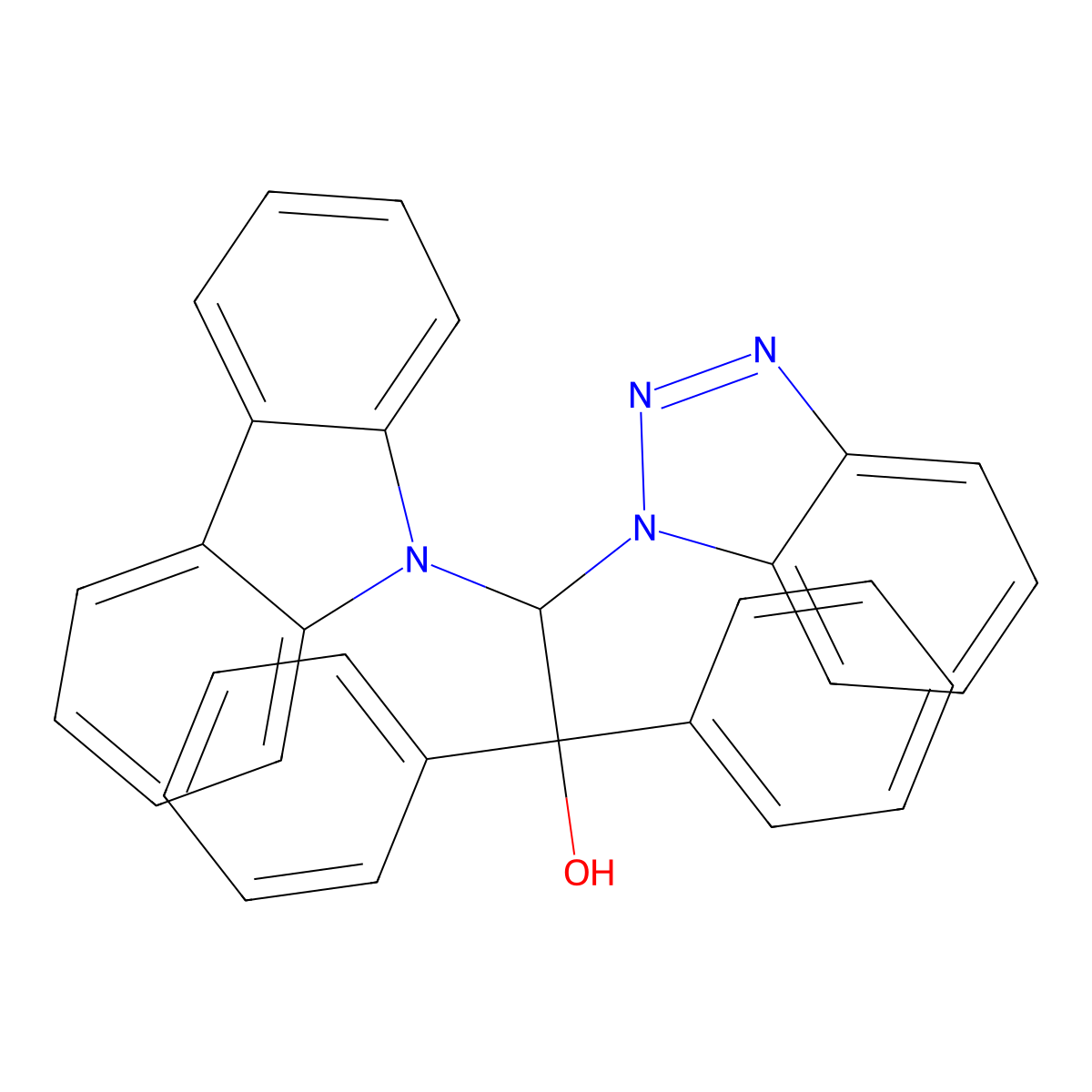 2-(1H-1,2,3-Benzotriazol-1-yl)-2-(9H-carbazol-9-yl)-1,1-diphenylethan-1-ol molecular structure, CAS 132724-62-0