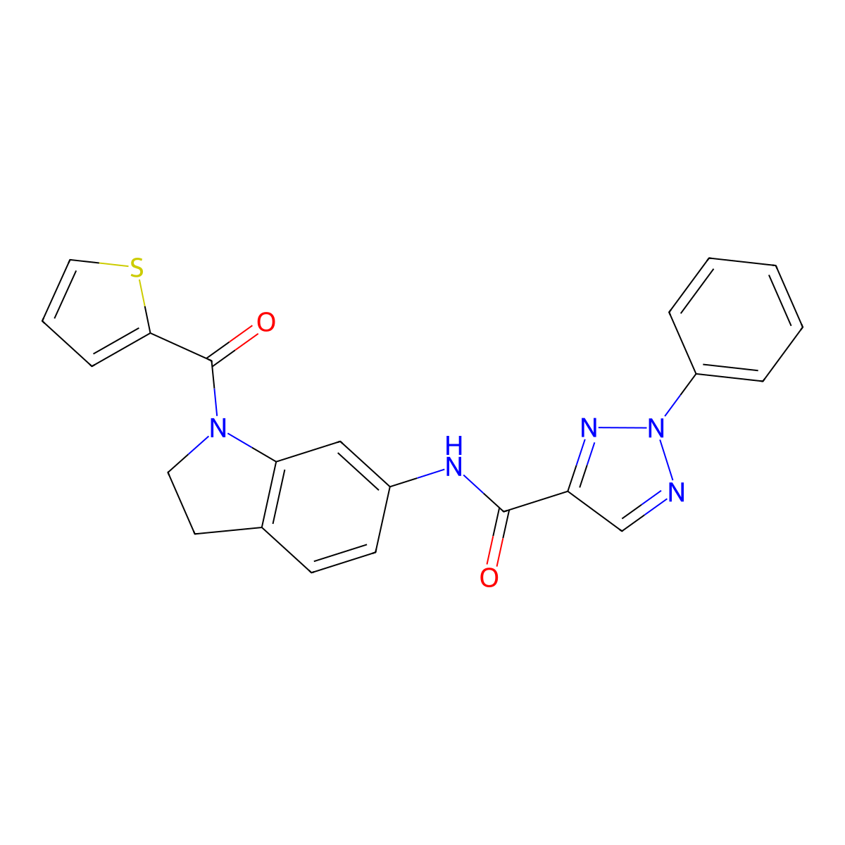 2-phenyl-N-(1-(thiophene-2-carbonyl)indolin-6-yl)-2H-1,2,3-triazole-4-carboxamide molecular structure, CAS 1327243-25-3
