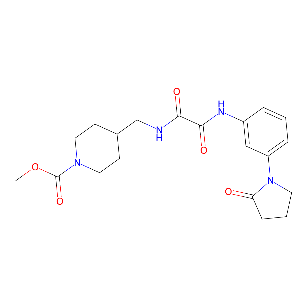 Methyl 4-((2-oxo-2-((3-(2-oxopyrrolidin-1-yl)phenyl)amino)acetamido)methyl)piperidine-1-carboxylate molecular structure, CAS 1327252-97-0
