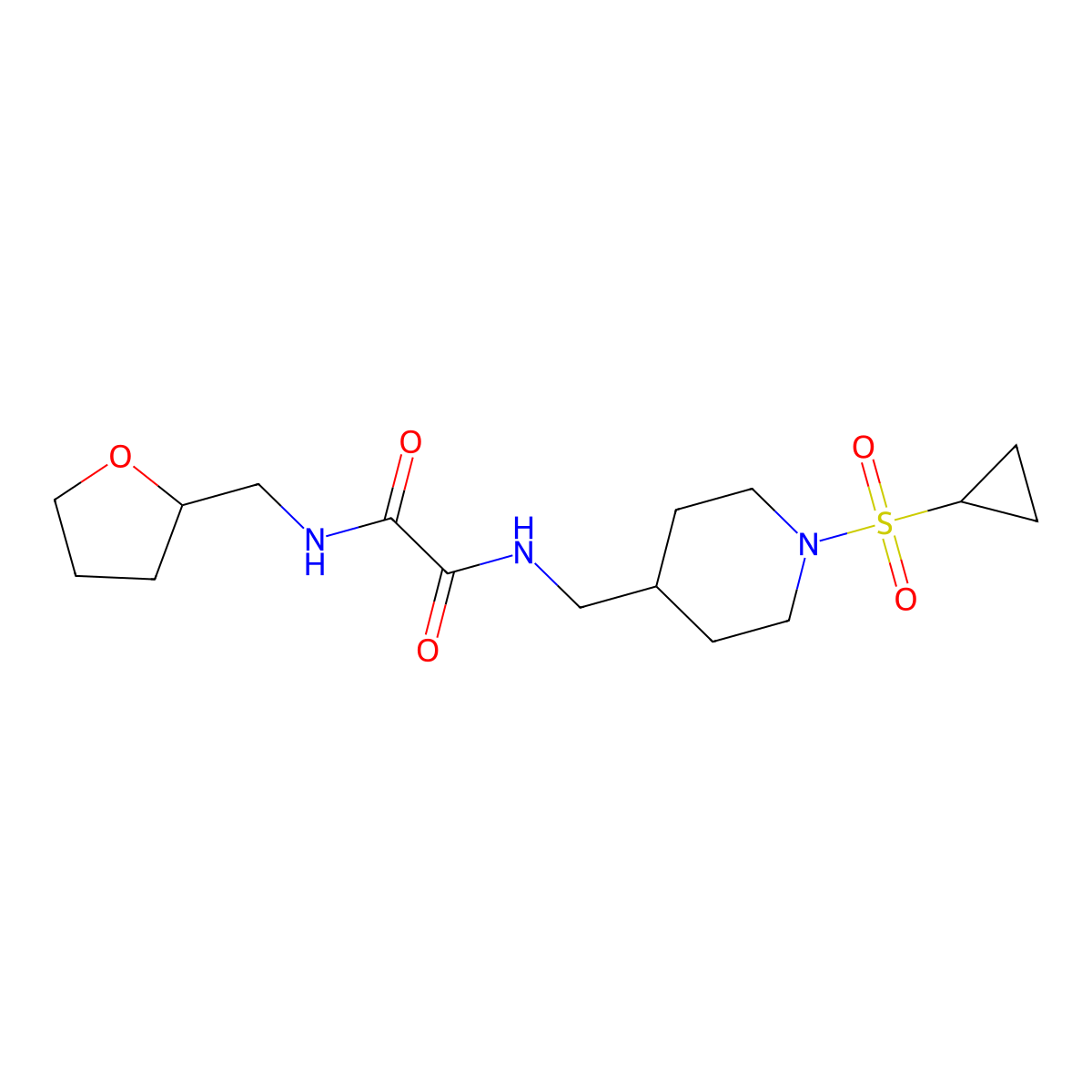 N1-((1-(cyclopropylsulfonyl)piperidin-4-yl)methyl)-N2-((tetrahydrofuran-2-yl)methyl)oxalamide molecular structure, CAS 1327253-81-5
