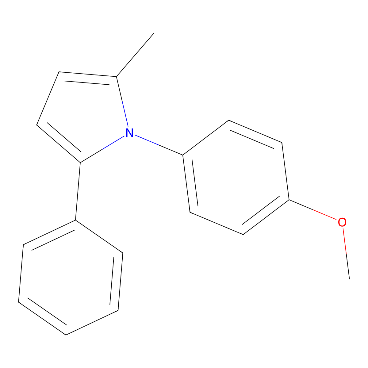 1H-Pyrrole, 1-(4-methoxyphenyl)-2-methyl-5-phenyl- molecular structure, CAS 132726-51-3
