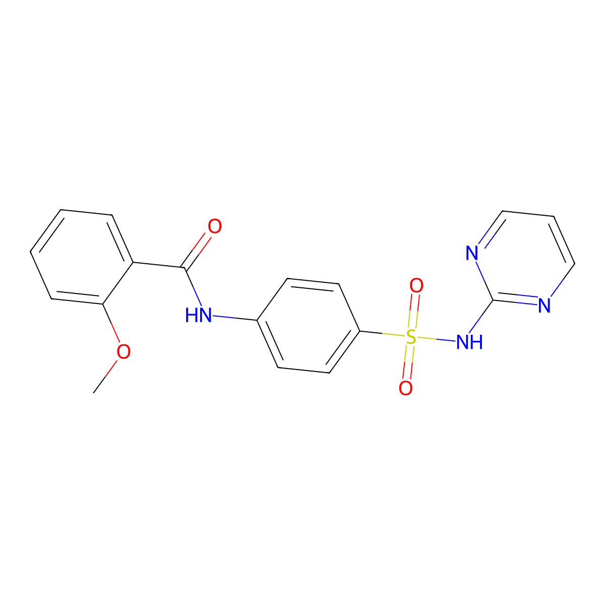 2-methoxy-N-[4-(pyrimidin-2-ylsulfamoyl)phenyl]benzamide molecular structure, CAS 132727-24-3
