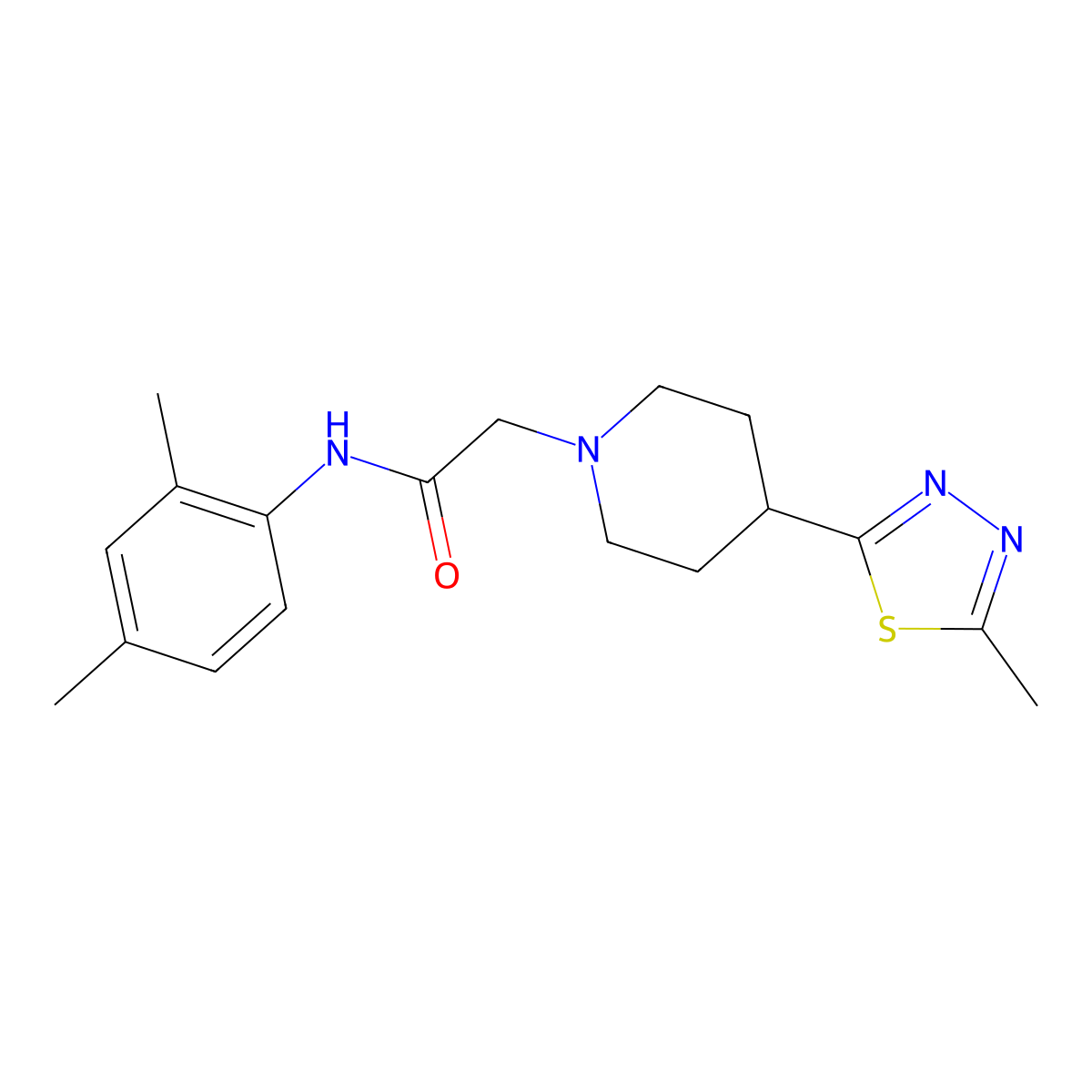 N-(2,4-dimethylphenyl)-2-[4-(5-methyl-1,3,4-thiadiazol-2-yl)piperidin-1-yl]acetamide molecular structure, CAS 1327295-53-3