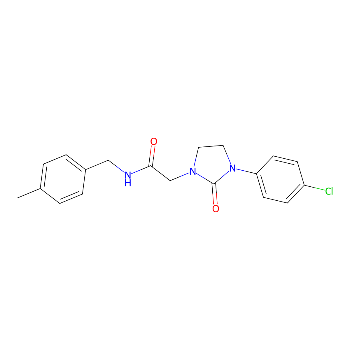 2-(3-(4-chlorophenyl)-2-oxoimidazolidin-1-yl)-N-(4-methylbenzyl)acetamide molecular structure, CAS 1327297-85-7