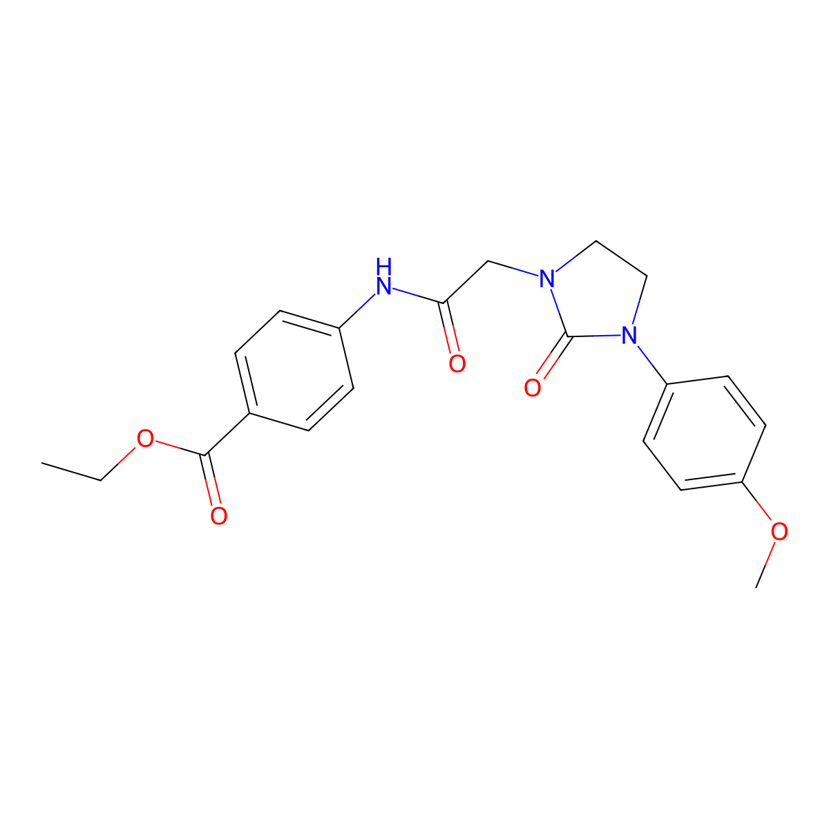 Ethyl 4-(2-(3-(4-methoxyphenyl)-2-oxoimidazolidin-1-yl)acetamido)benzoate molecular structure, CAS 1327298-96-3