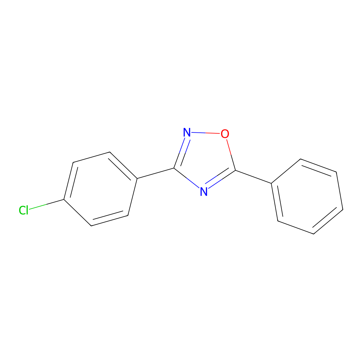 3-(4-Chlorophenyl)-5-phenyl-1,2,4-oxadiazole molecular structure, CAS 13273-57-9