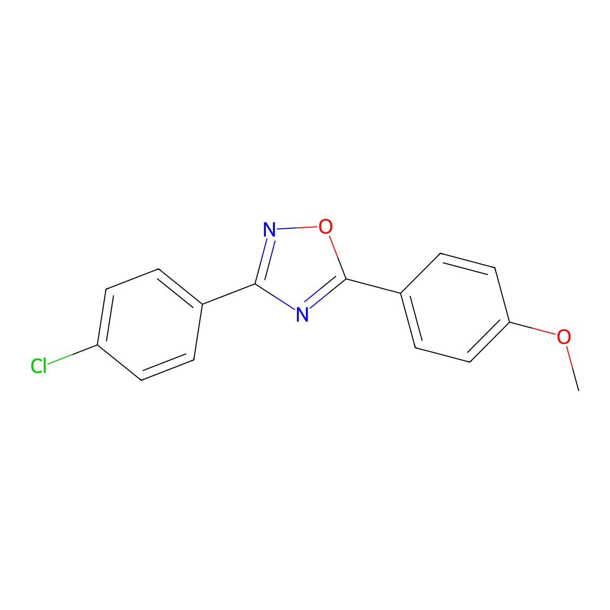 3-(4-Chlorophenyl)-5-(4-methoxyphenyl)-1,2,4-oxadiazole molecular structure, CAS 13273-58-0