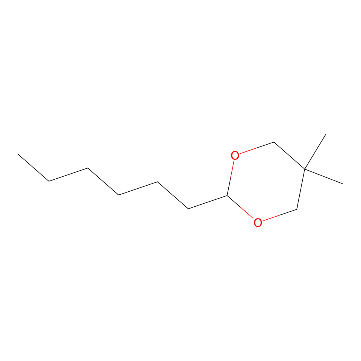 2-Hexyl-5,5-dimethyl-1,3-dioxane molecular structure, CAS 13273-90-0