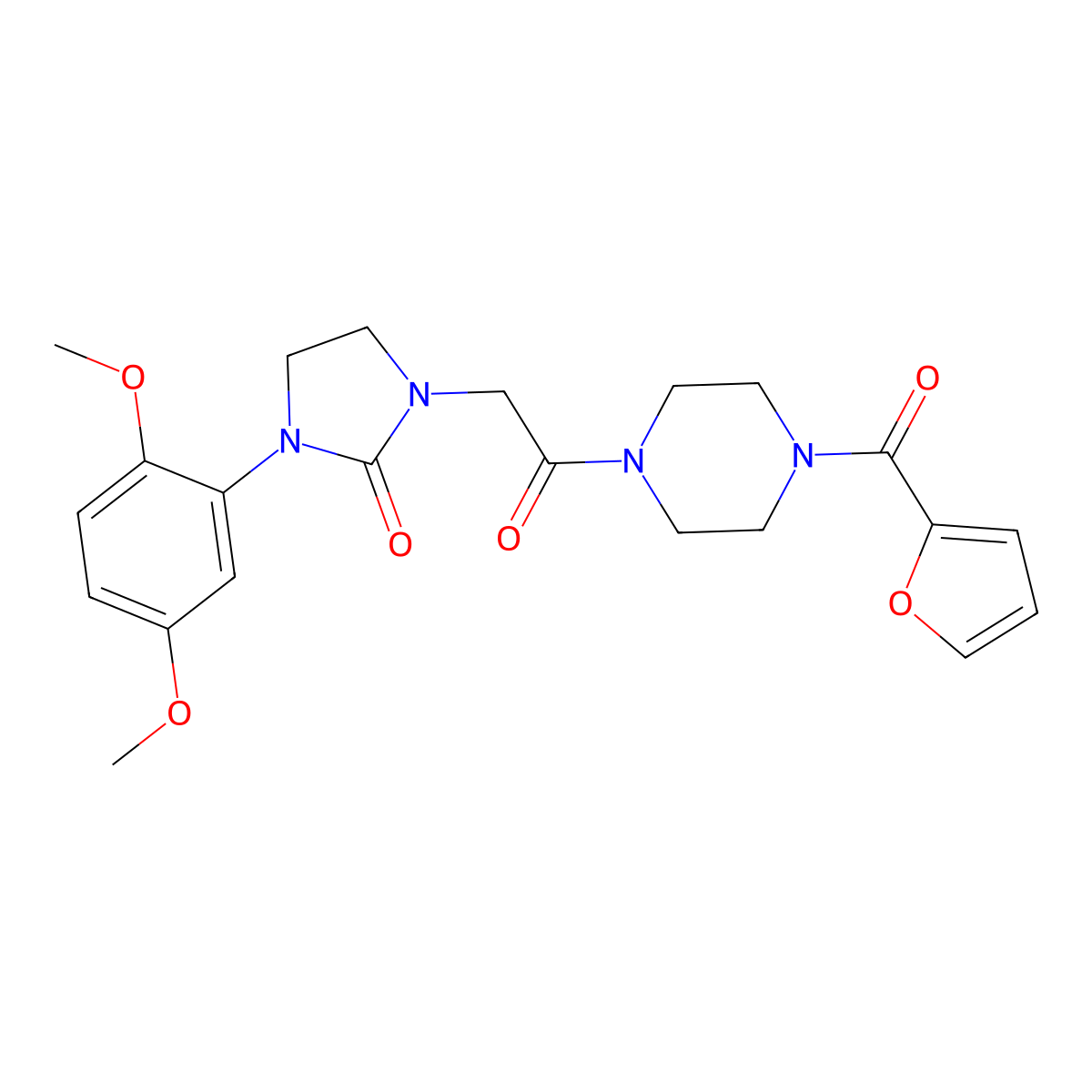 1-(2,5-Dimethoxyphenyl)-3-(2-(4-(furan-2-carbonyl)piperazin-1-yl)-2-oxoethyl)imidazolidin-2-one molecular structure, CAS 1327300-24-2