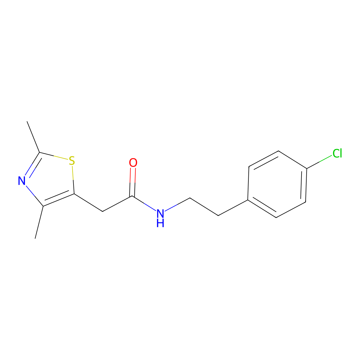 N-(4-chlorophenethyl)-2-(2,4-dimethylthiazol-5-yl)acetamide molecular structure, CAS 1327301-34-7