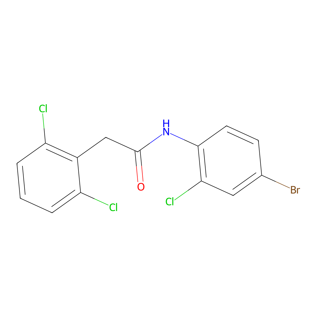 N-(4-Bromo-2-chlorophenyl)-2,6-dichlorobenzeneacetamide molecular structure, CAS 1327303-32-1