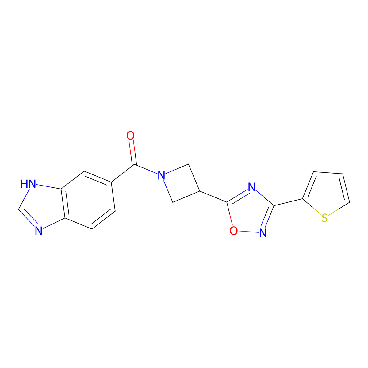 (1H-benzo[d]imidazol-5-yl)(3-(3-(thiophen-2-yl)-1,2,4-oxadiazol-5-yl)azetidin-1-yl)methanone molecular structure, CAS 1327316-48-2