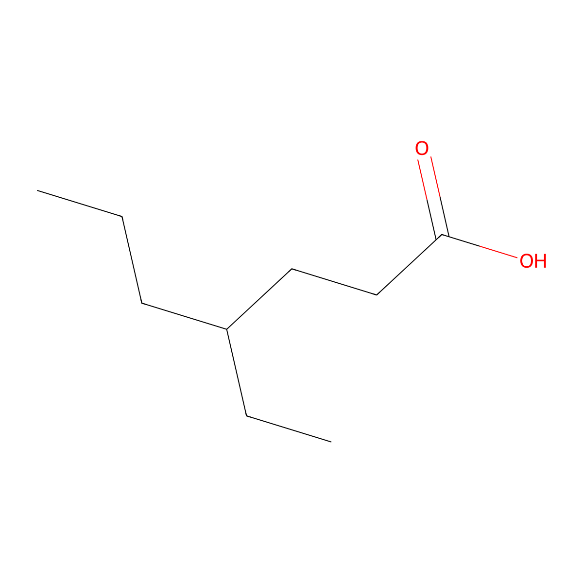 4-Ethylheptanoic acid molecular structure, CAS 132735-95-6