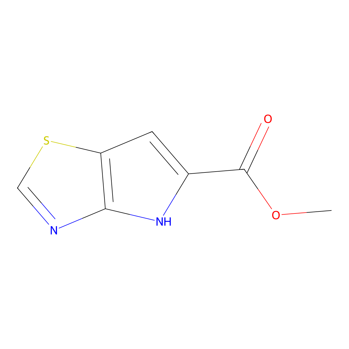 methyl 4H-pyrrolo[2,3-d][1,3]thiazole-5-carboxylate molecular structure, CAS 1327366-67-5