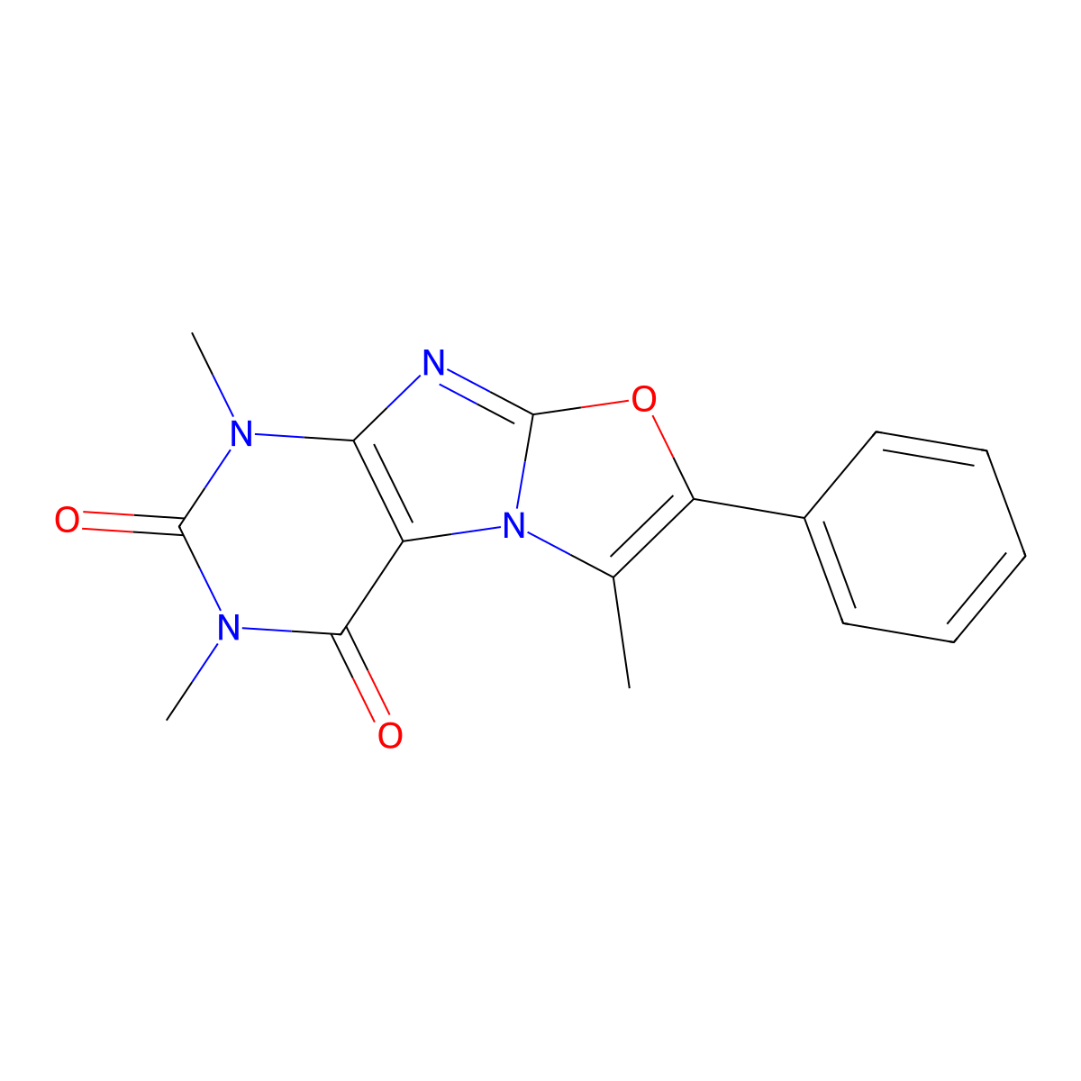 2,4,8-Trimethyl-7-phenylpurino[8,7-b][1,3]oxazole-1,3-dione molecular structure, CAS 132739-88-9